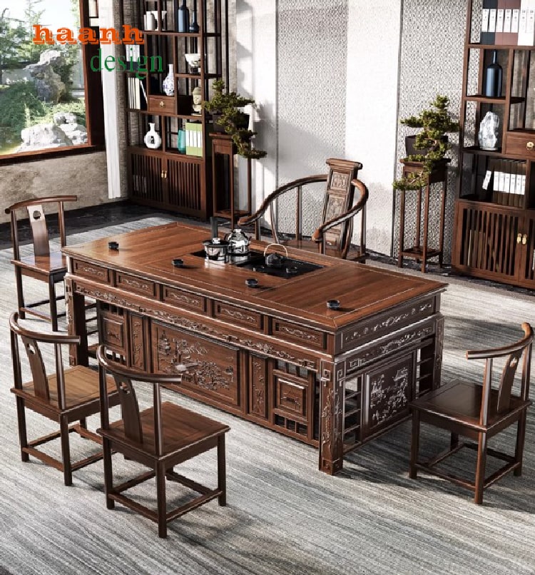 Bàn Làm Việc Gỗ Giả Cổ