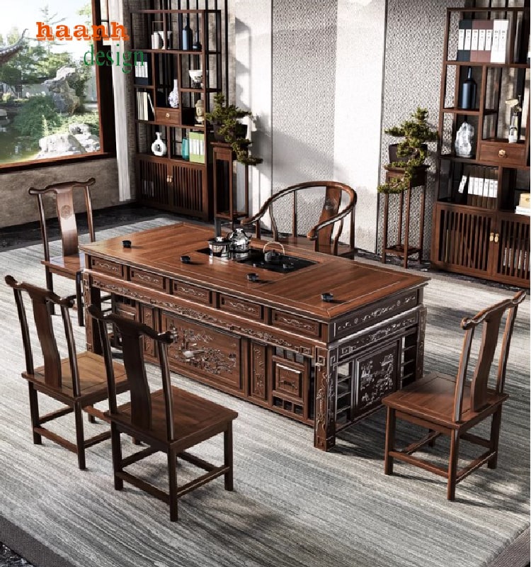 Bàn Làm Việc Gỗ Giả Cổ