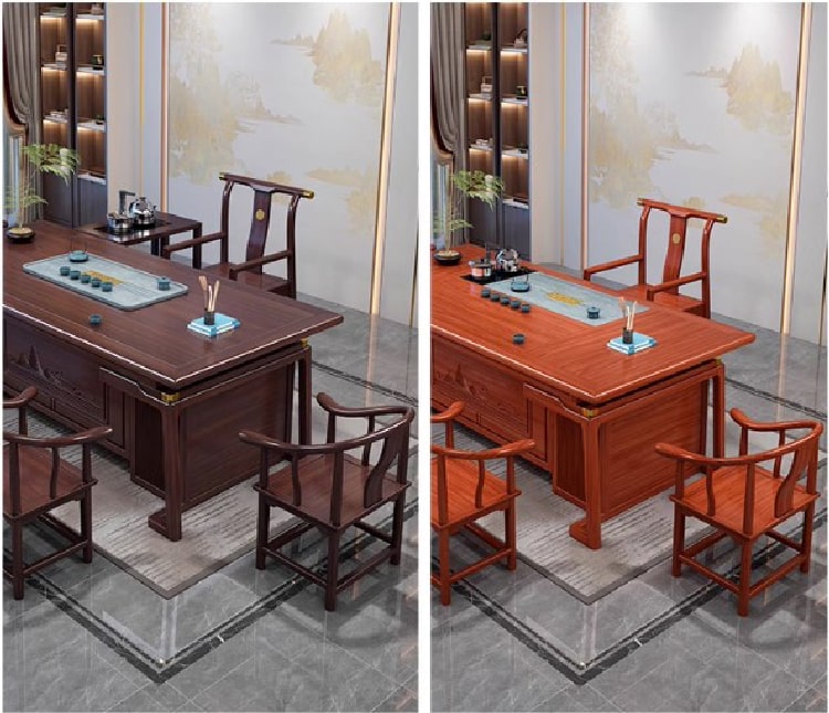 Bàn ghế làm việc gỗ gụ