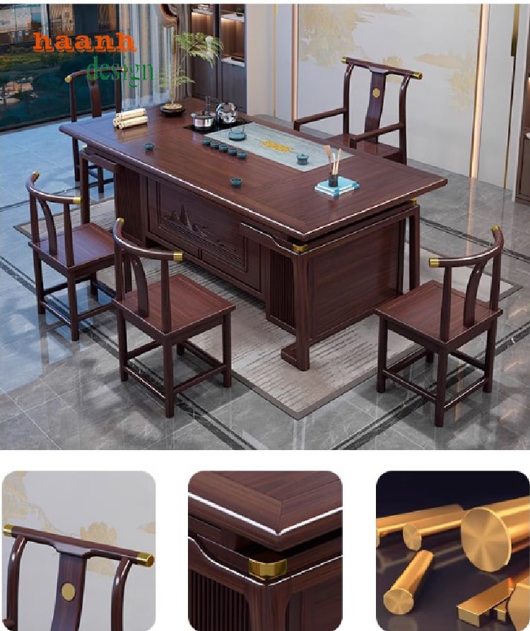 Bàn ghế làm việc gỗ gụ