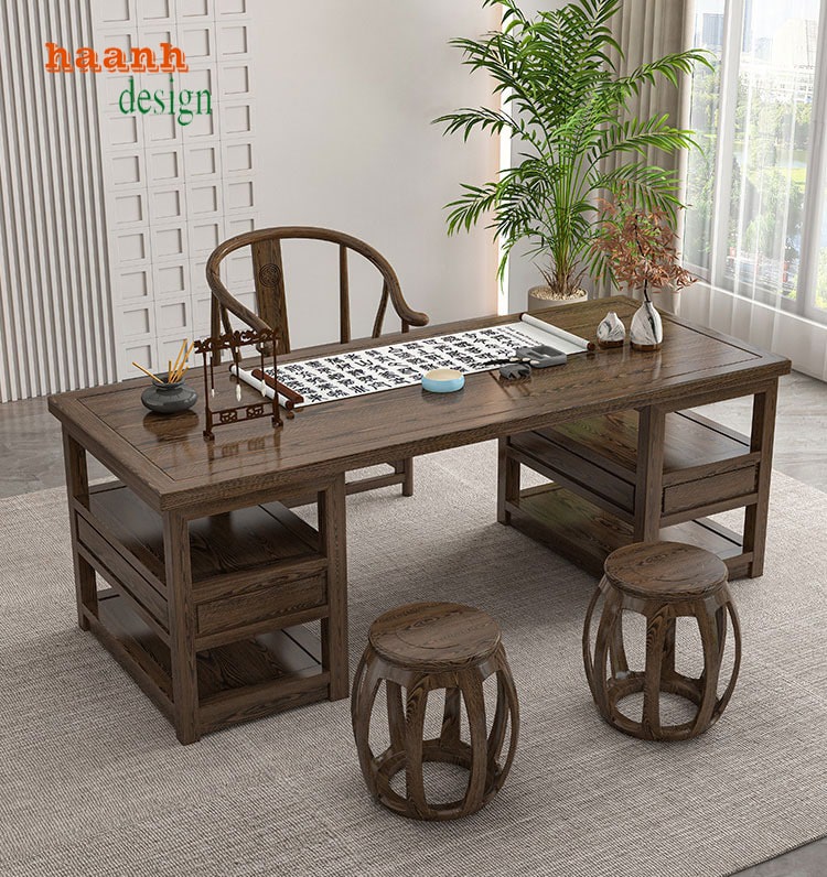 Bàn làm việc gỗ tự nhiên