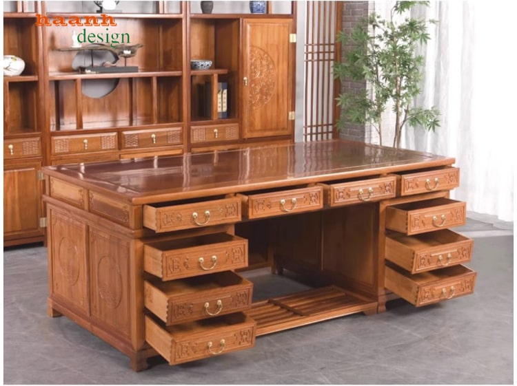 Bàn làm việc gỗ giả cổ