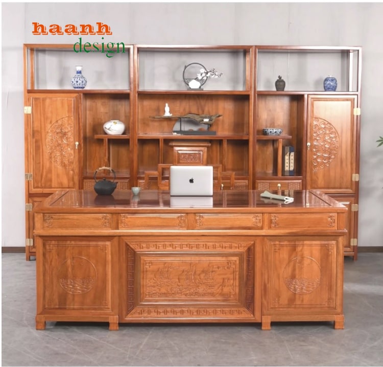 Bàn làm việc gỗ giả cổ