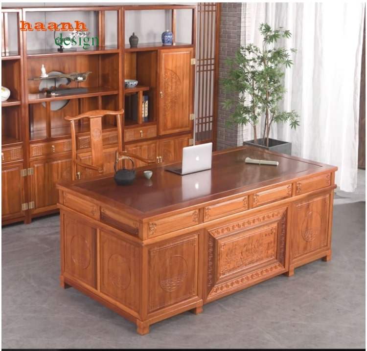 Bàn làm việc gỗ giả cổ