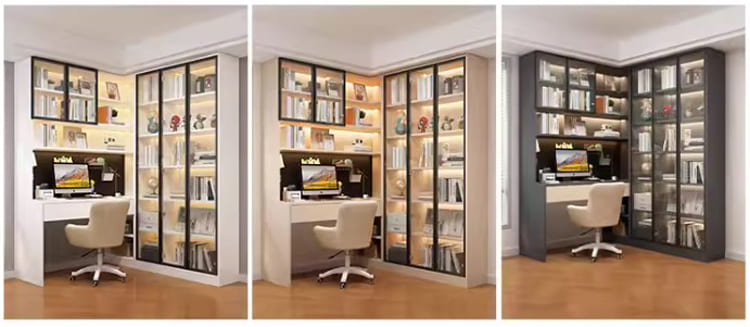 bàn làm việc gỗ công nghiệp flywood veneer sồi hiện đại