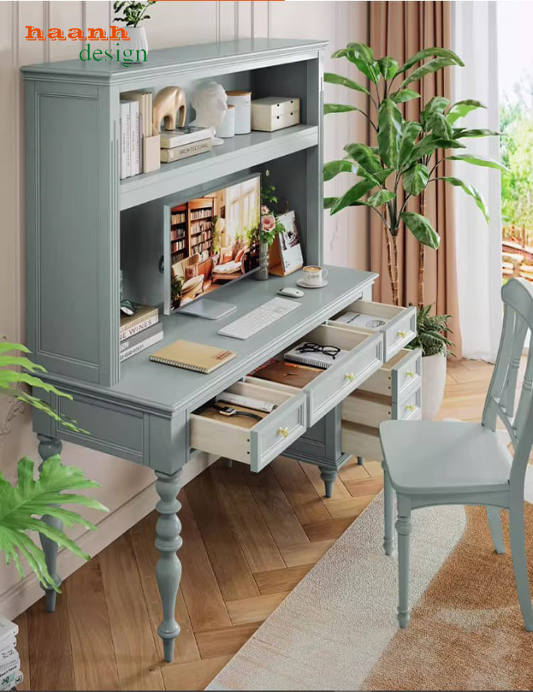Bàn làm việc kèm giá sách cao cấp cho phòng làm việc