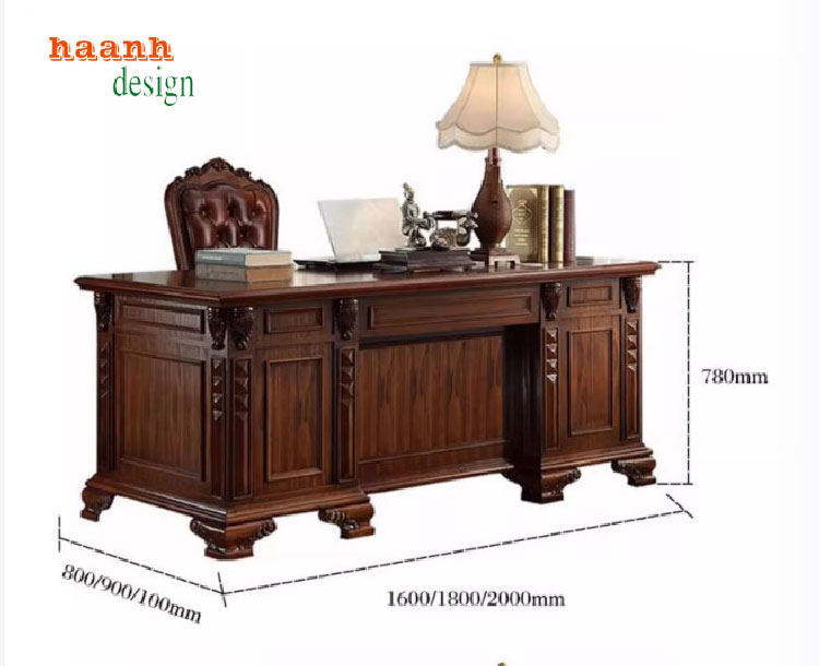 bàn làm việc gỗ tân cổ điển