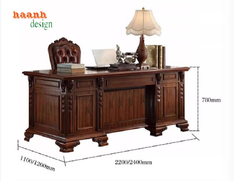 bàn làm việc gỗ tân cổ điển