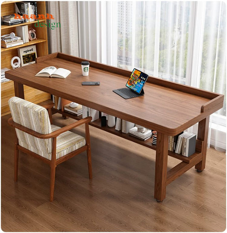 Bàn làm việc gỗ tự nhiên hiện đại