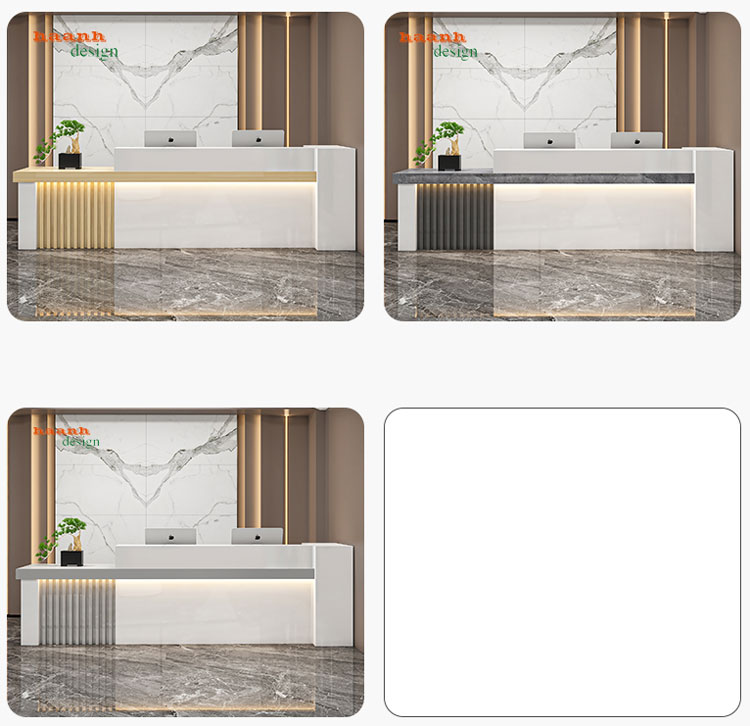 Quầy lễ tân văn phòng gỗ công nghiệp