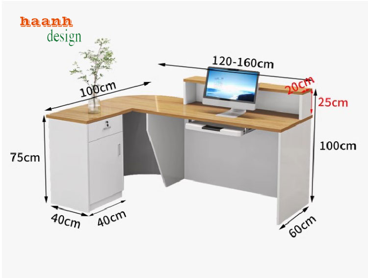 quầy lễ tân khách sạn gỗ công nghiệp