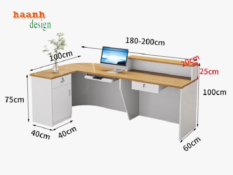 quầy lễ tân khách sạn gỗ công nghiệp