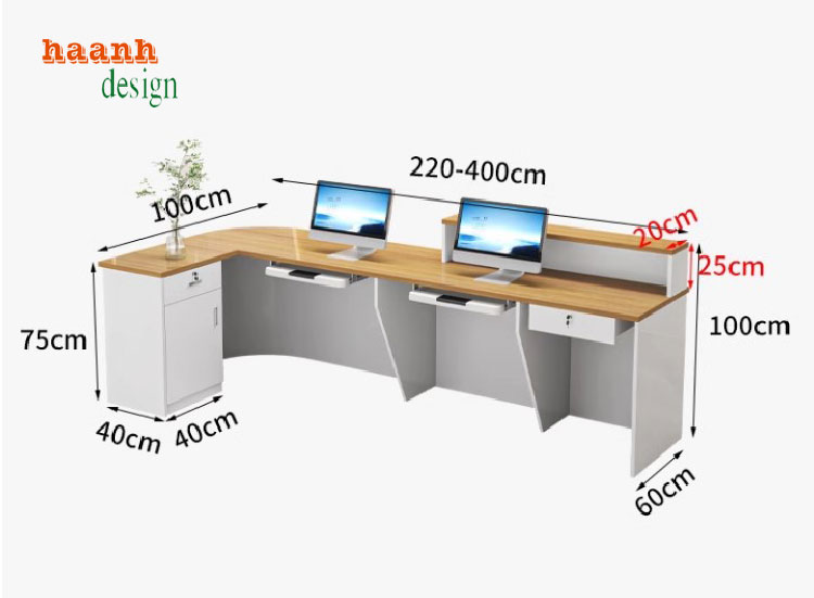 quầy lễ tân khách sạn gỗ công nghiệp