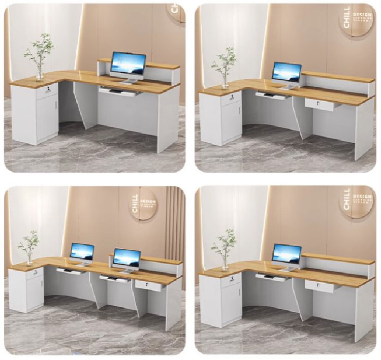 quầy lễ tân khách sạn gỗ công nghiệp