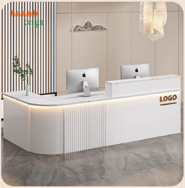 quầy lễ tân khách sạn gỗ công nghiệp