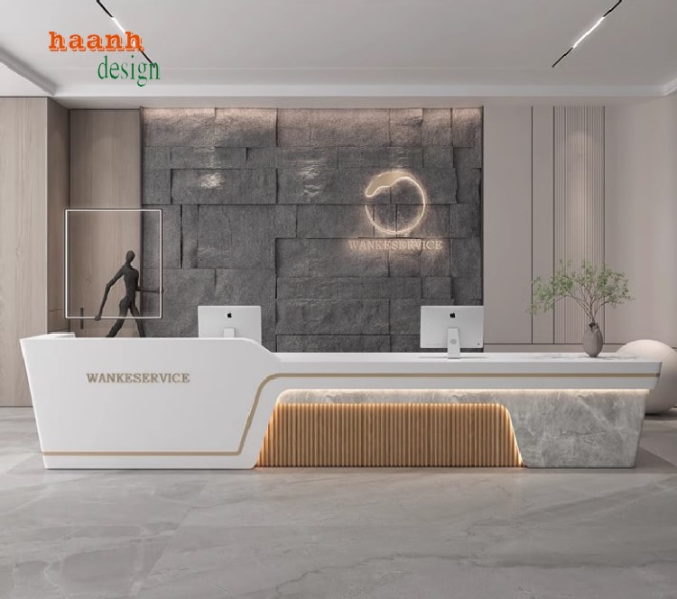 Hiện đại hóa quầy lễ tân văn phòng công ty-QLT 011