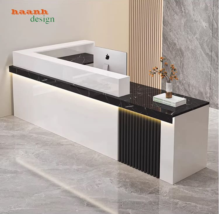 quầy tiếp tân đẹp kết hợp nhựa giả đá cao cấp