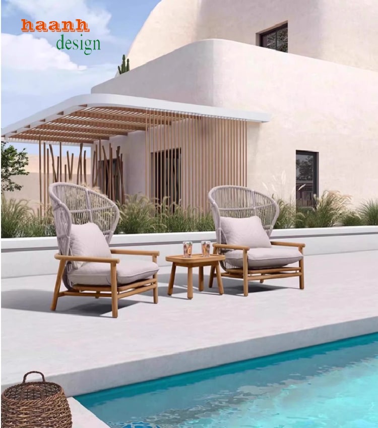 bàn ghế gỗ teak ngoài trời