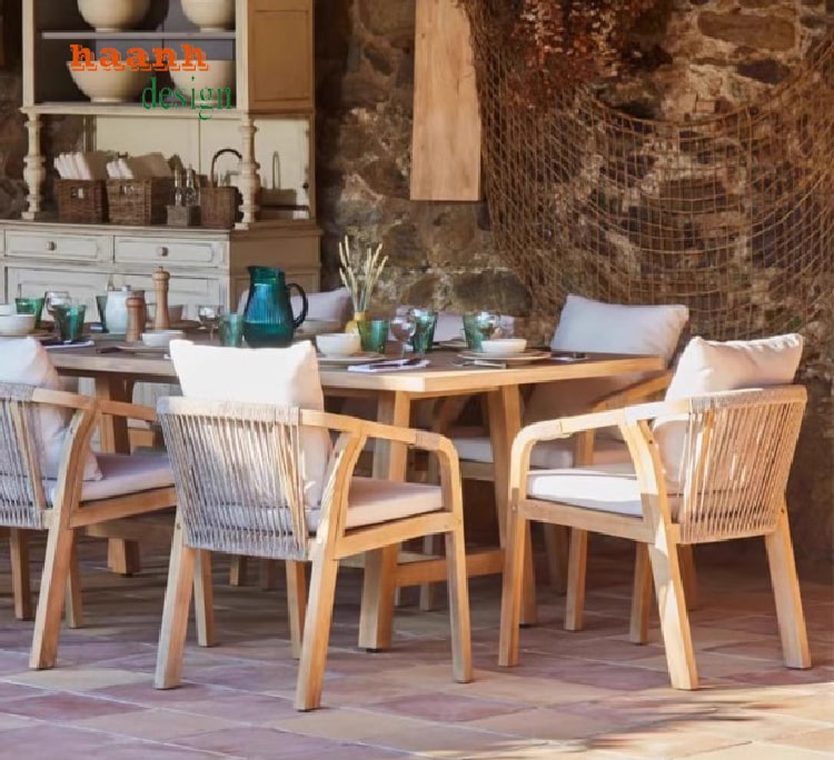Khám phá bàn ghế gỗ Teak ngoài trời chống mối mọt, chống nước-SNT 014