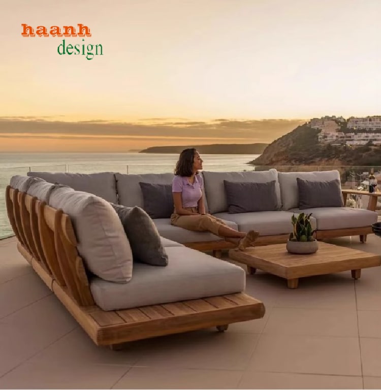 Bàn ghế sofa ngoài trời gỗ Teak – bền đẹp theo năm tháng-SNT 015