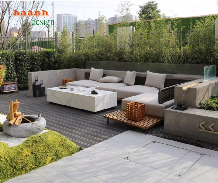 mẫu bàn ghế gỗ ngoài trời đẹp cho không gian sân vườn