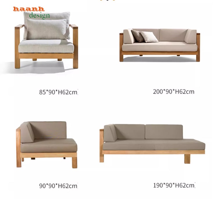 Sofa gỗ sân vườn ngoài trời
