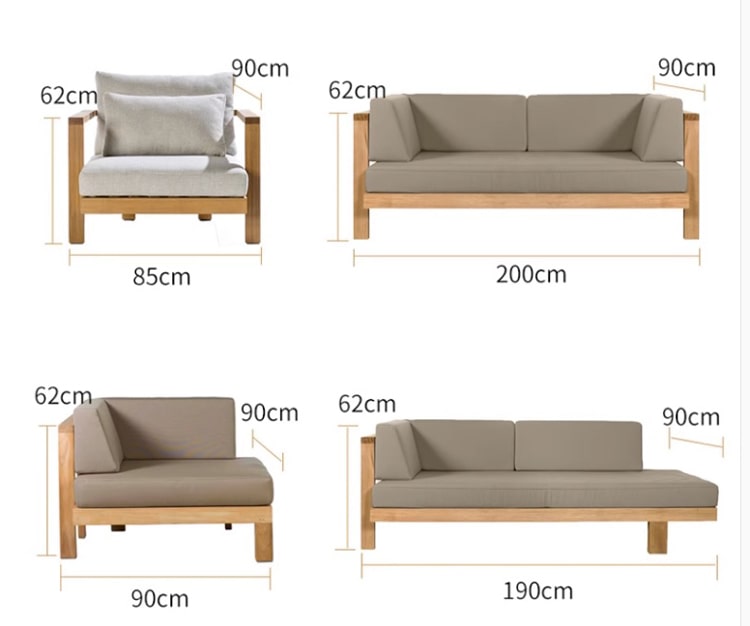Sofa gỗ sân vườn ngoài trời