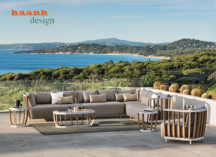 sofa gỗ Teak Nam Mỹ ngoài trời