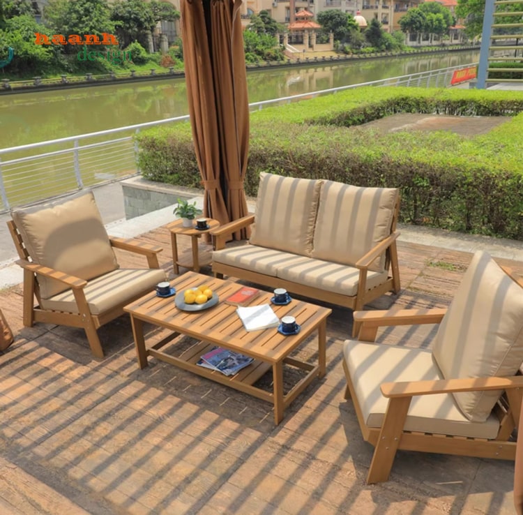Sofa Ngoại Thất Teak Tự Nhiên