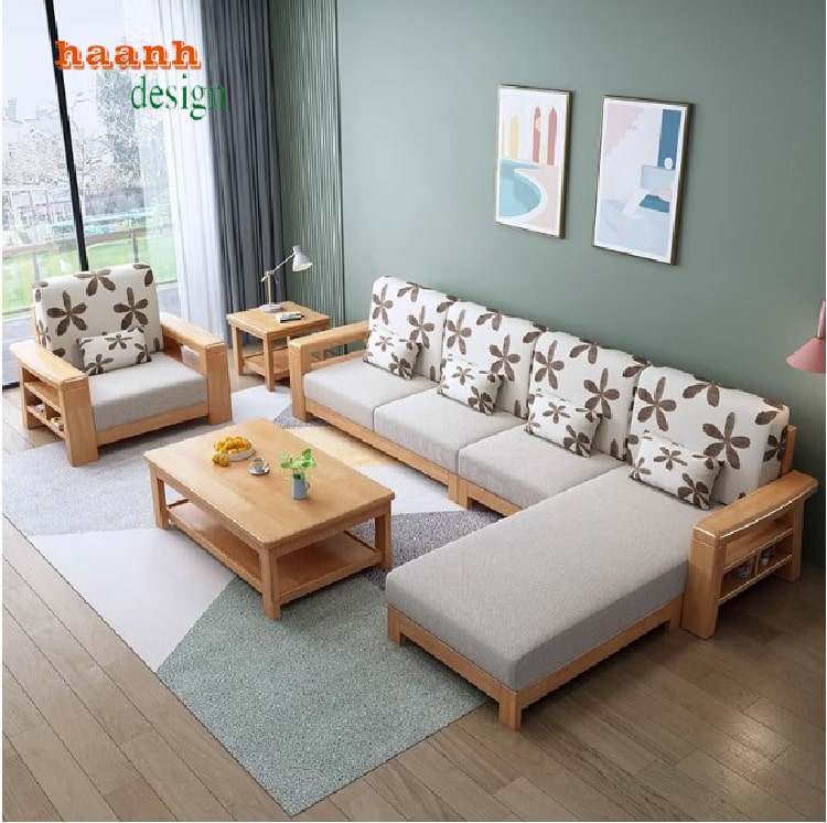 alt=Bàn Ghế Sofa Gỗ Sồi Phòng Khách