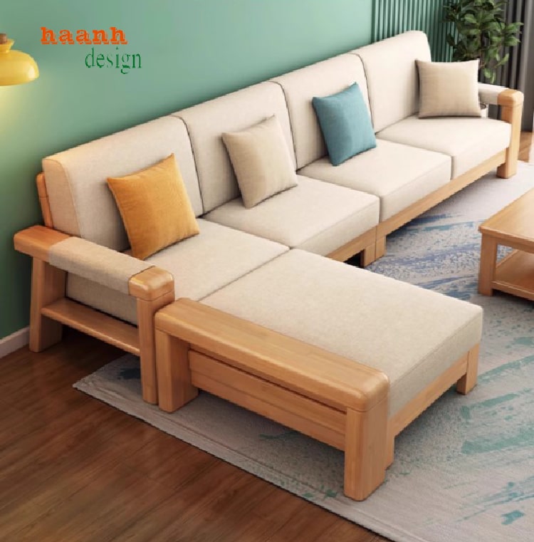 Sofa gỗ sồi Nga chữ L – Lựa chọn cho không gian hiện đại-SFH 016