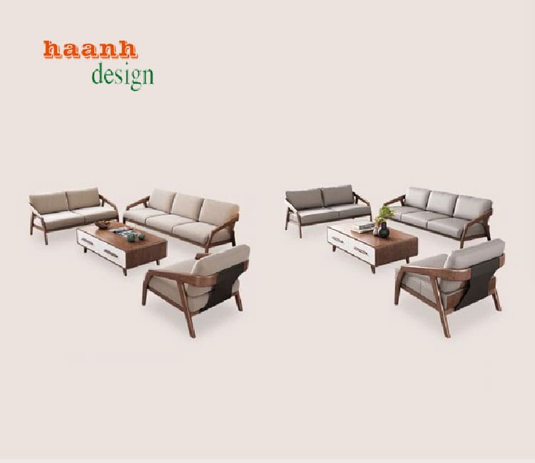 bàn ghế sofa gỗ phòng khách hiện đại