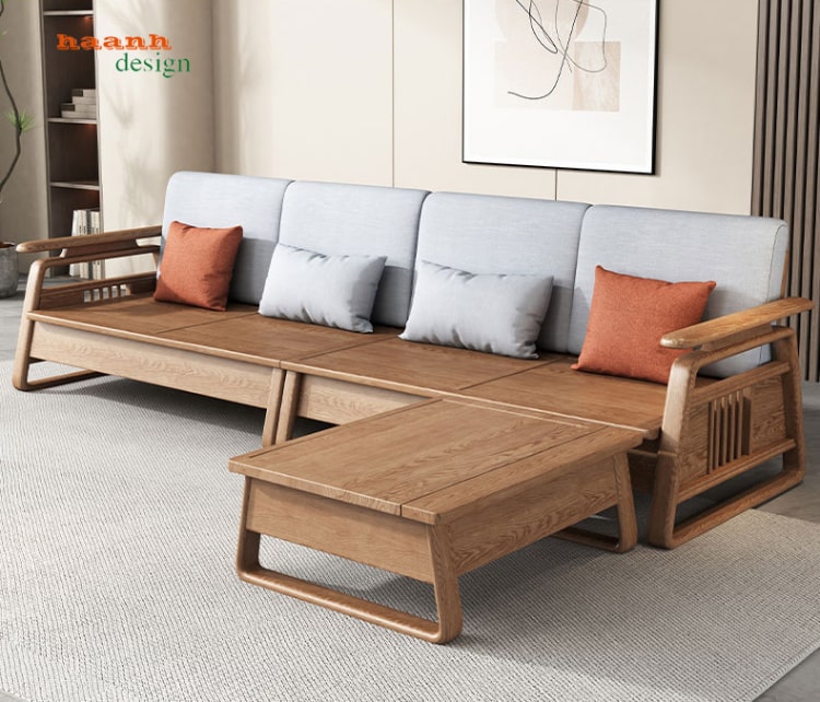 Sofa phòng khách gỗ tự nhiên