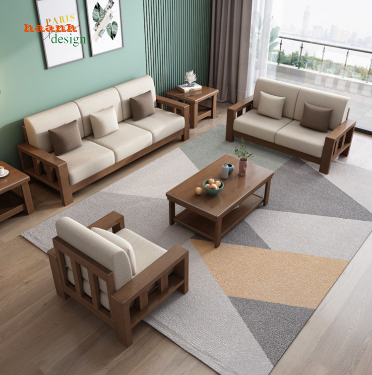 Sofa gỗ tự nhiên phòng khách