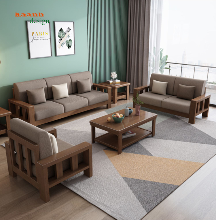 Sofa gỗ phòng khách gỗ tự nhiên