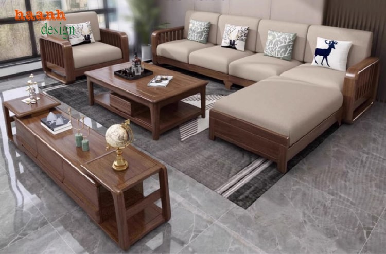 sơn pu inchem giữ vân gỗ sofa phòng khách