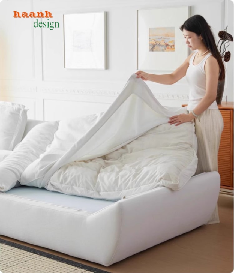 sofa nỉ phòng khách tháo rời vệ sinh dễ dàng