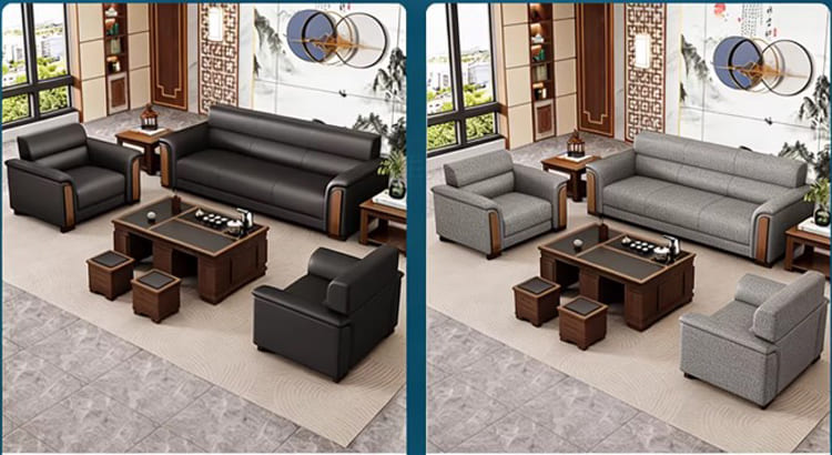 bộ sofa văn phòng hiện đại khung gỗ sồi