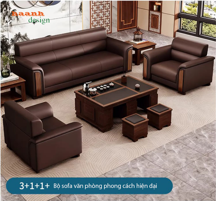 sofa văn phòng giả da Hàn Quốc cao cấp