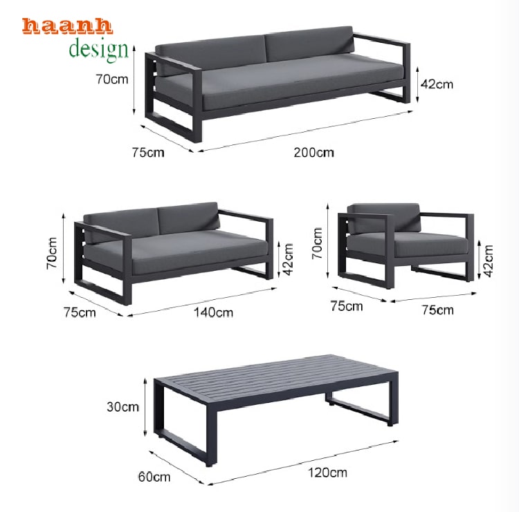 Bàn Ghế Sofa Sắt Ngoài Trời