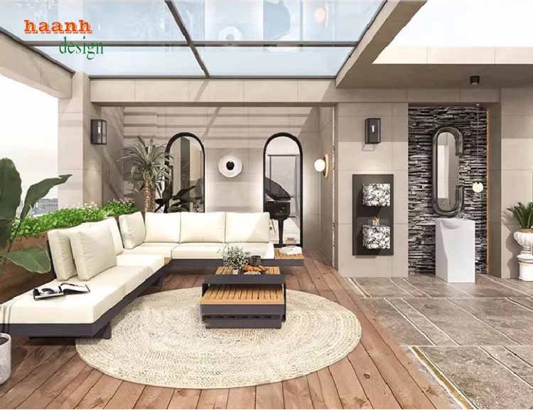 ghế sắt sơn tĩnh điện ngoài trời kết hợp bàn trà gỗ Teak