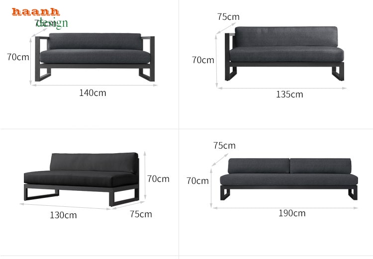 Sofa sắt sơn tĩnh điện ngoài trời -4