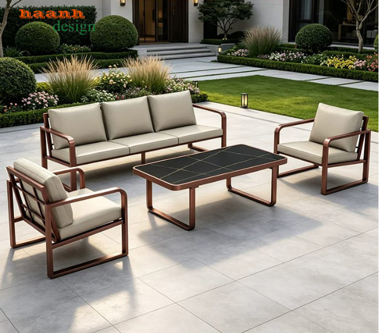 Bộ sofa sắt ngoài trời hiện đại - SST 010
