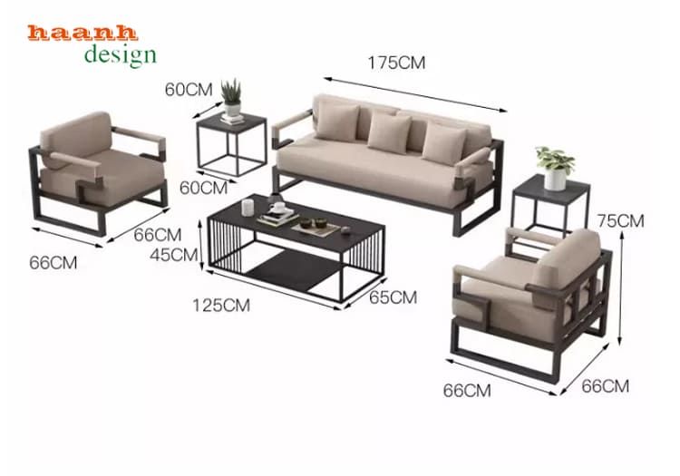 Bàn ghế sofa sắt phòng khách