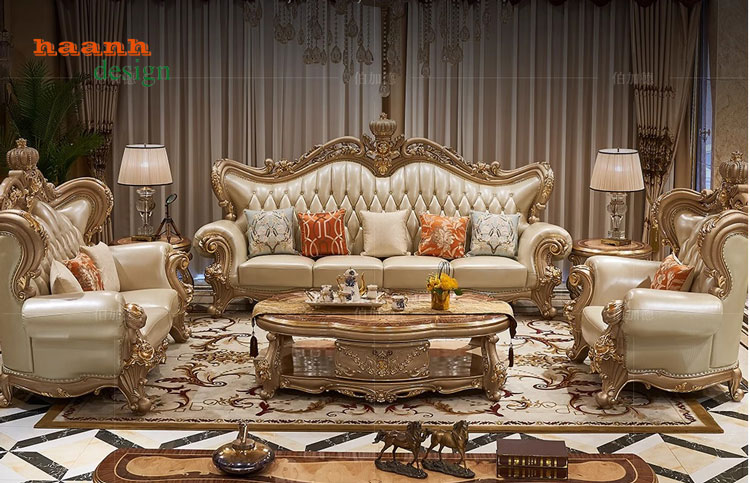 Bàn ghế phòng khách tân cổ điển châu âu