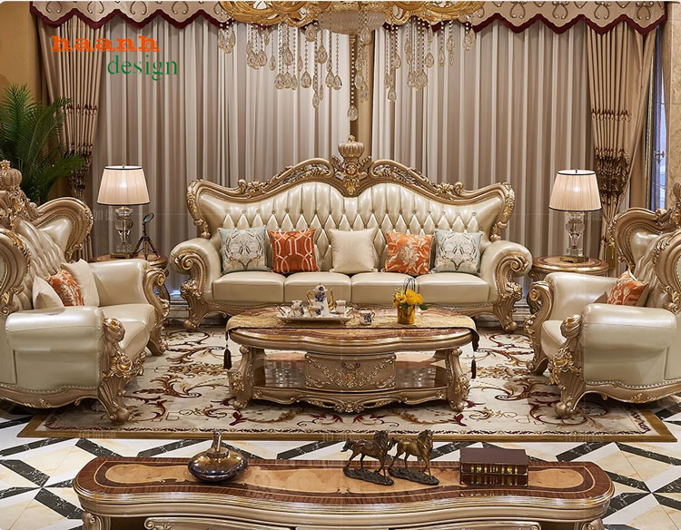 Bàn ghế phòng khách tân cổ điển châu âu