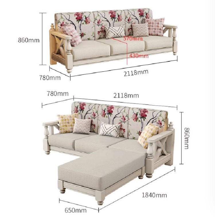 sofa gỗ tân cổ điển phòng khách