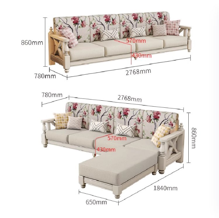 sofa gỗ tân cổ điển phòng khách