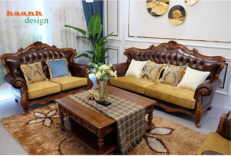 Sofa phòng khách tân cổ điển châu âu