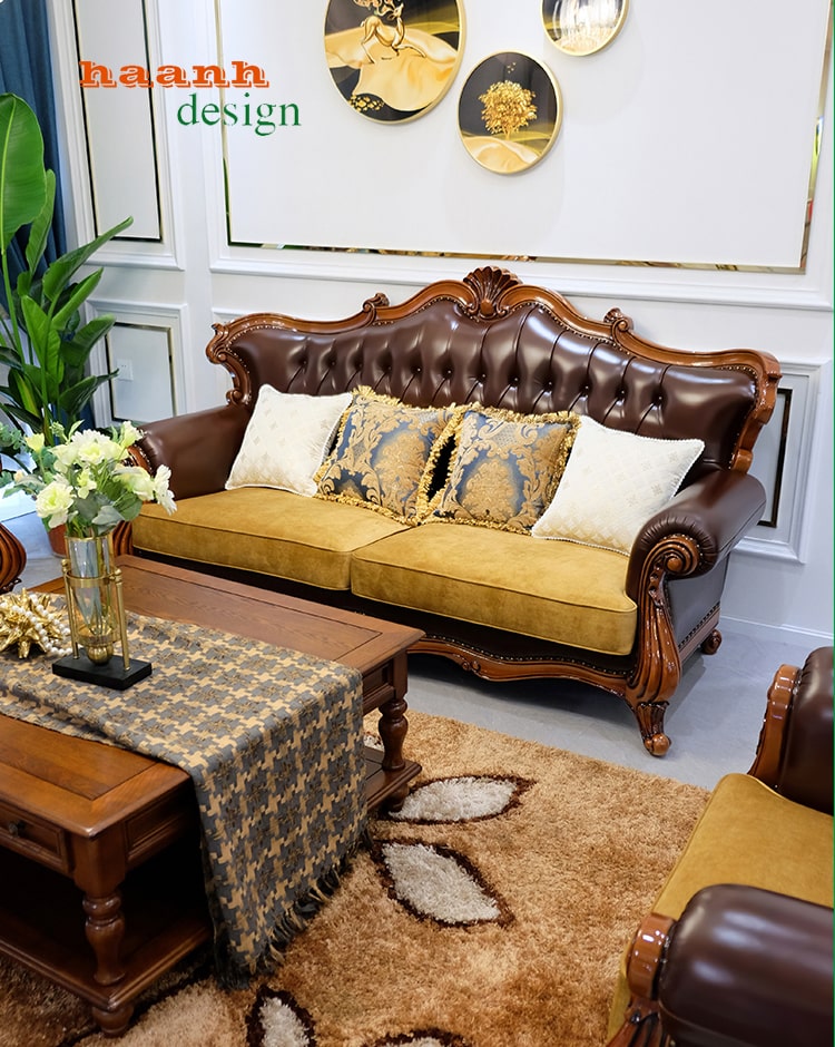 Sofa phòng khách tân cổ điển châu âu